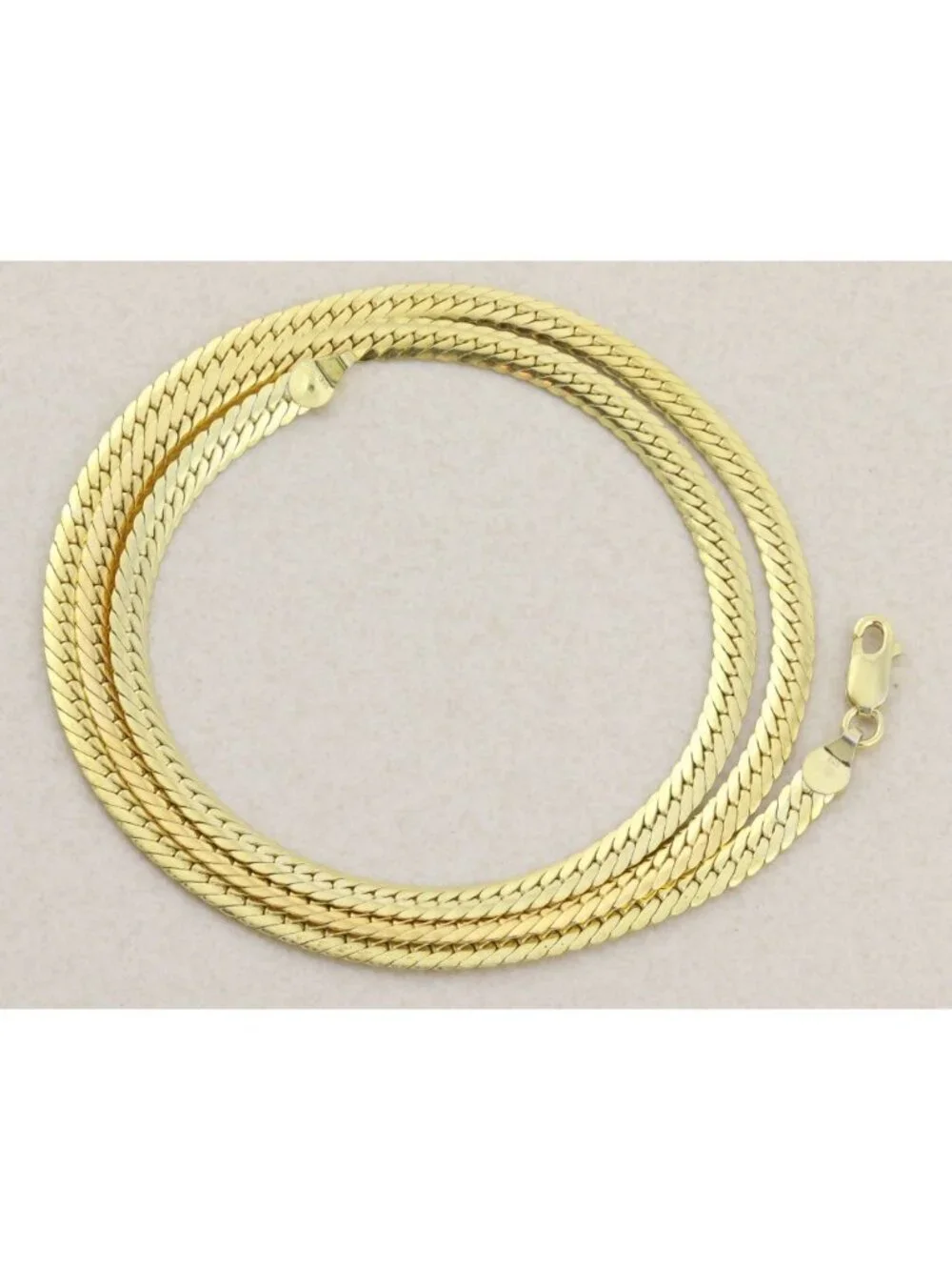 Men's 18k Gold Over Sterling Silver Flat Curb Link Cuban Chain 24